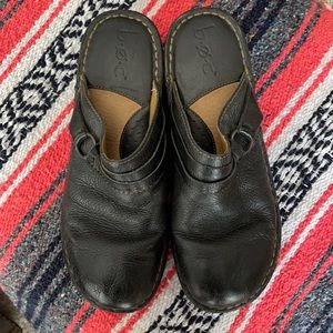 B.o.c. Black leather clogs with silver detail 10